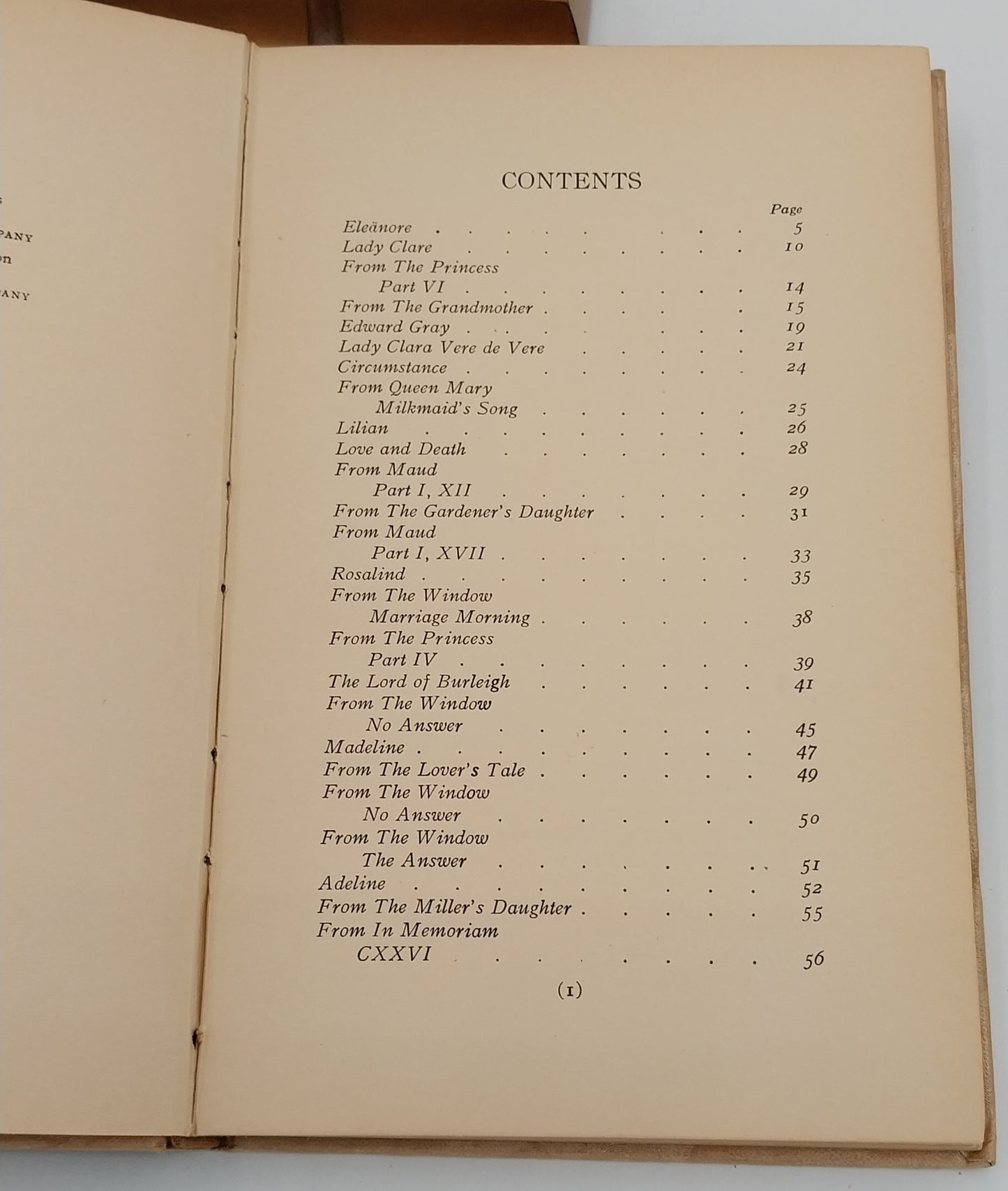 Love Songs From Tennyson