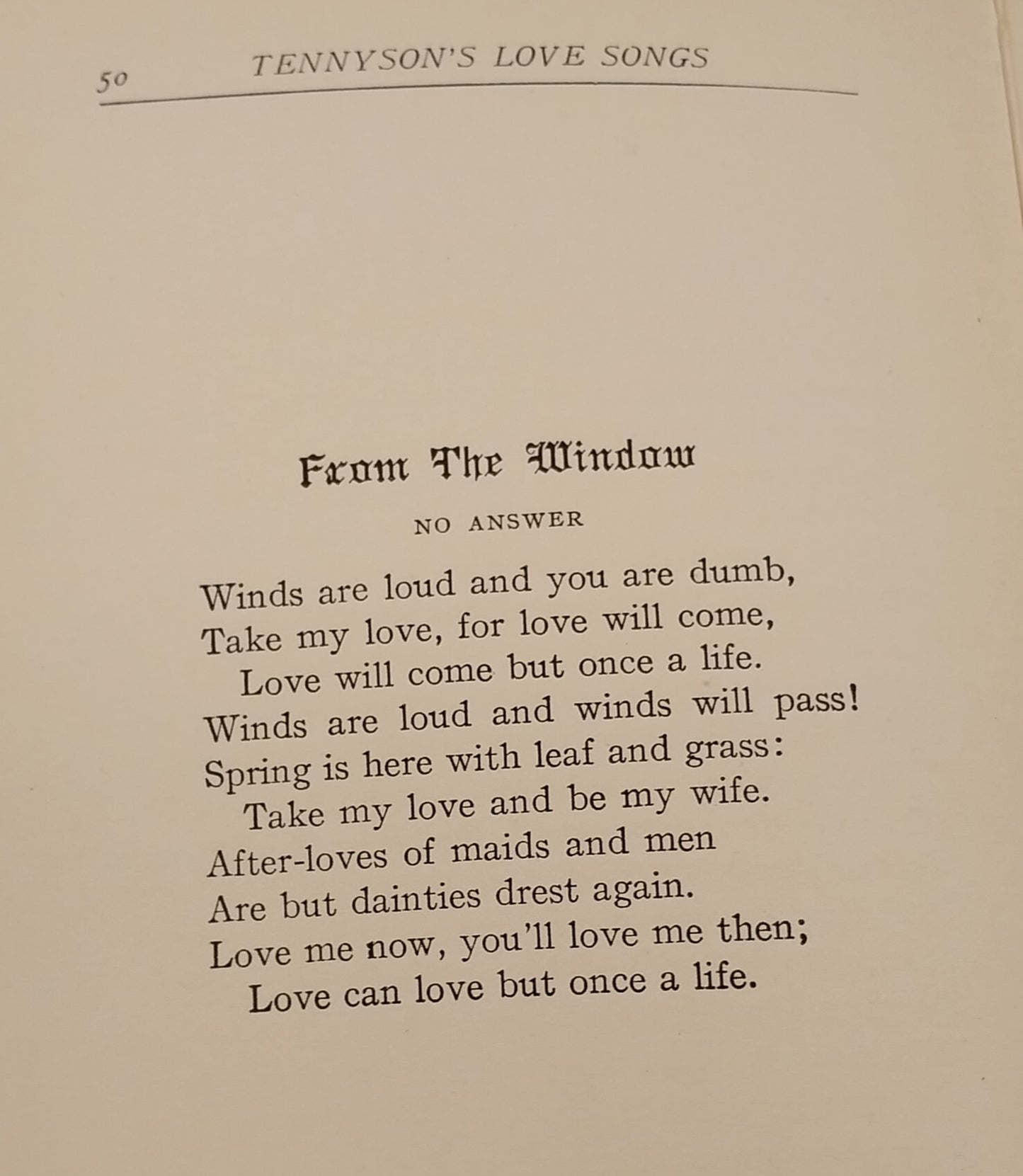Love Songs From Tennyson