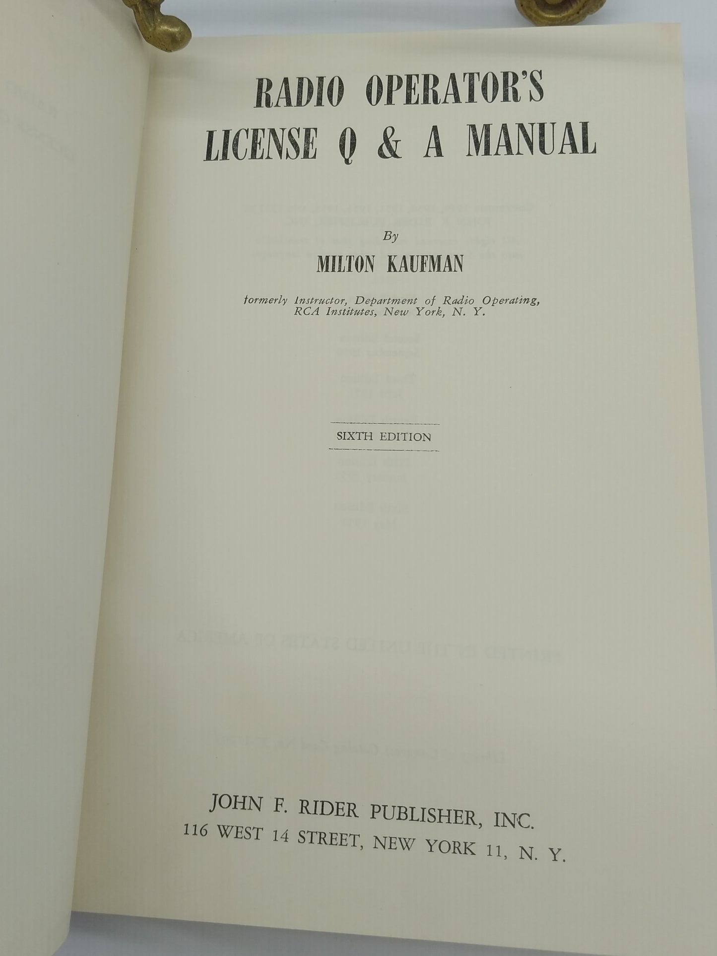 Radio Operator's Licenses Q & A Manual