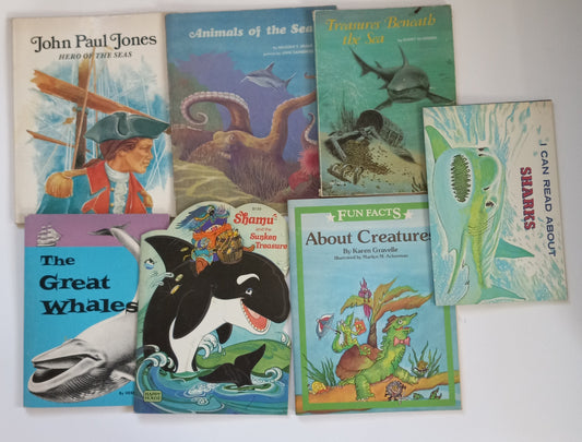 Ocean and Sea Life Vintage Children's Books Lot of 7