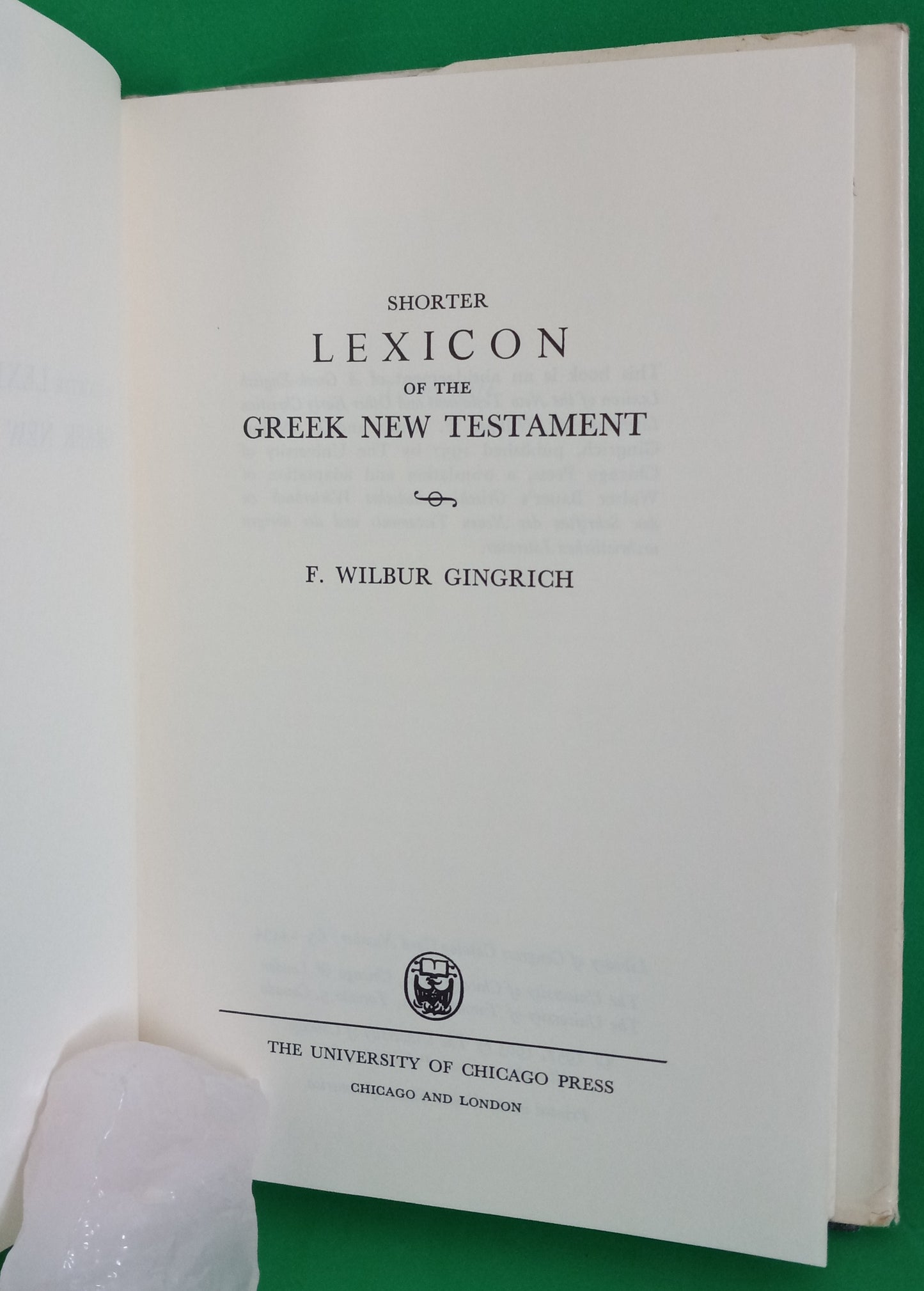 Shorter Lexicon of the Greek New Testament